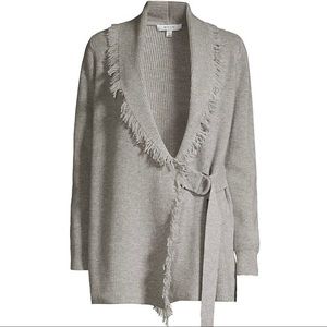 Milly Shawl Collar Fringe Cardigan with Belt NEW